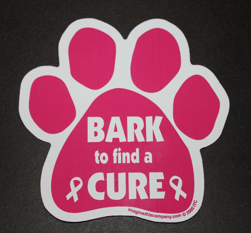 Bark For A Cure Breast Cancer Dog Paw Magnet