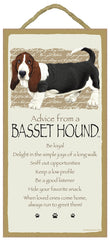 Basset Hound Advice Wood Dog Sign