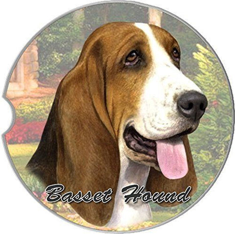Basset Hound Sandstone Absorbent Dog Breed Car Coaster