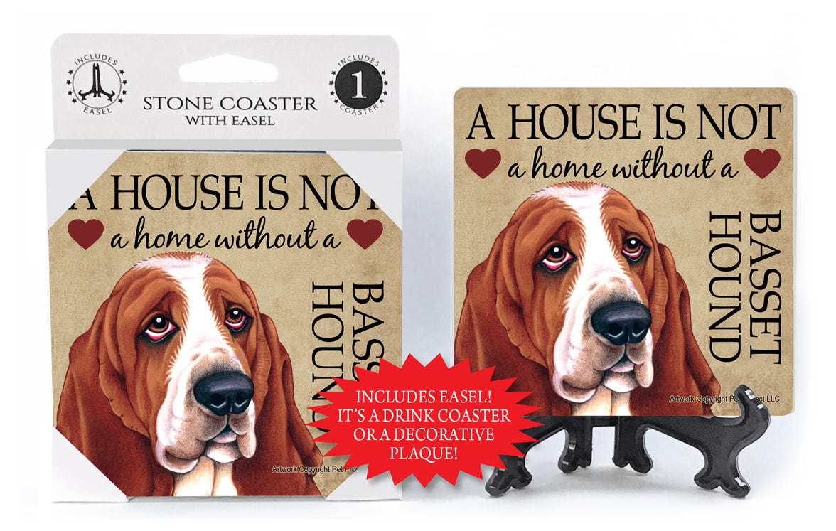 Basset Hound A House Is Not A Home Stone Drink Coaster