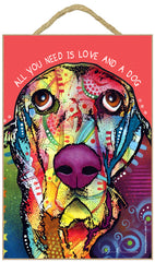 Basset Hound All You Need Is Love And A Dog Dean Russo Wood Dog Sign