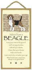 Beagle Advice Wood Dog Sign