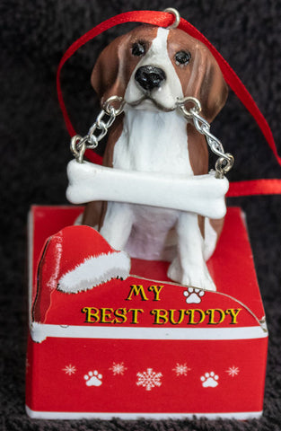Beagle Statue Best Buddy Christmas Ornament