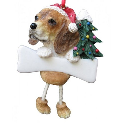 Dangling Leg Beagle Christmas Ornament