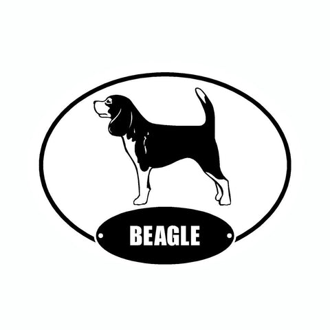Beagle Euro Vinyl Dog Car Sticker