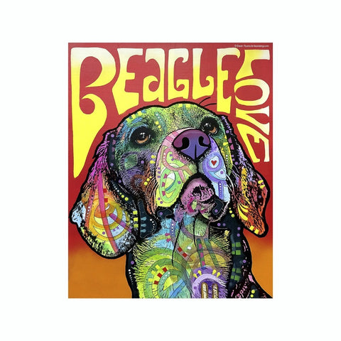 Beagle Love Dean Russo Vinyl Dog Car Sticker