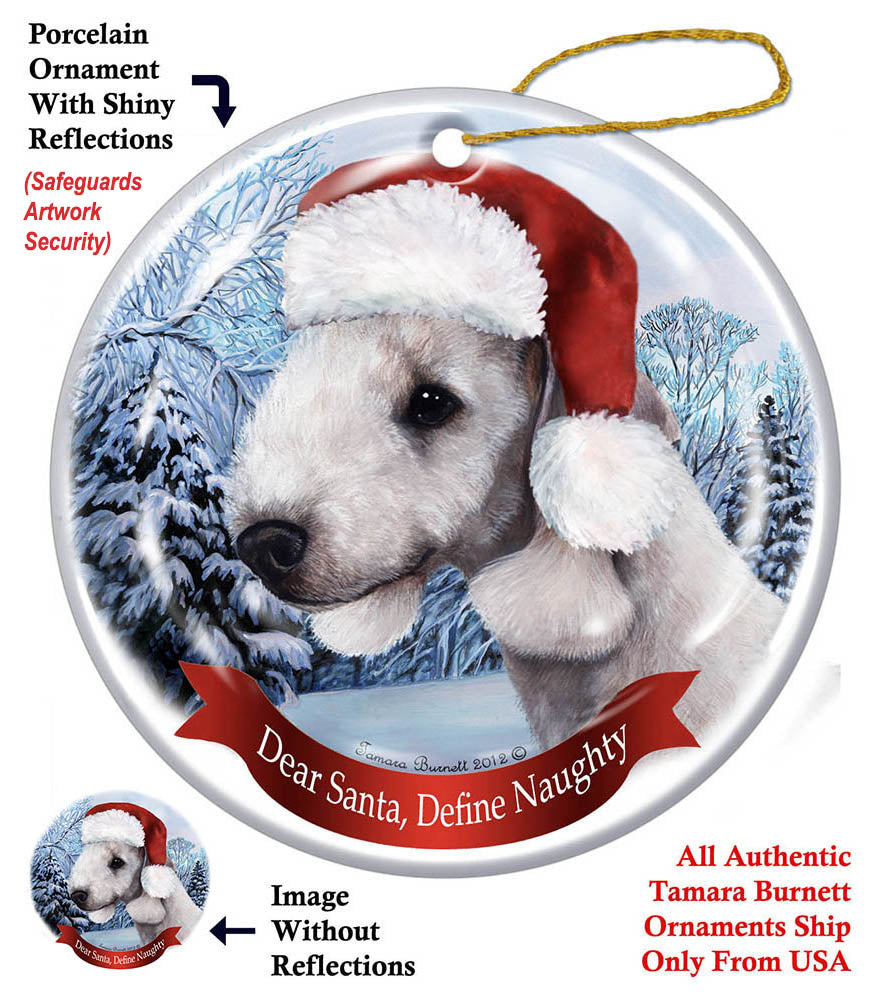 Bedlington Terrier Blue Howliday Dog Christmas Ornament