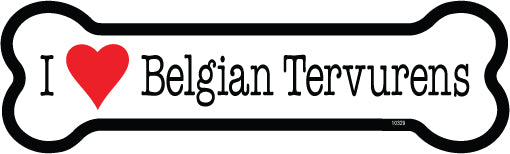 I Love Belgian Tervurens Dog Bone Magnet