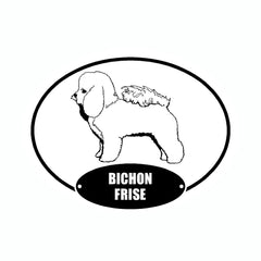 Bichon Frise Euro Vinyl Dog Car Sticker