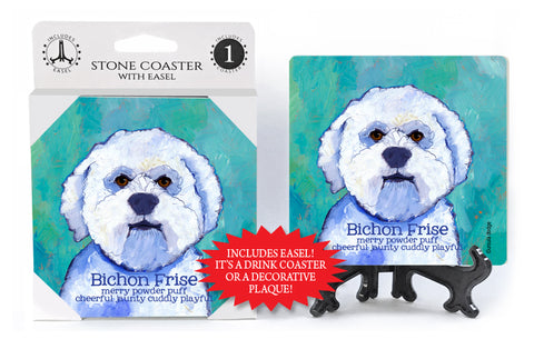 Bichon Frise Dog Ursula Dodge Drink Coaster