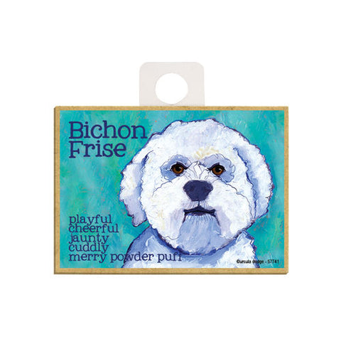 Bichon Frise Ursula Dodge Wood Dog Magnet