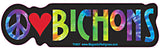 Peace Love Bichon Frise Yippie Hippie Dog Car Sticker