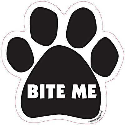 Bite Me Dog Paw Magnet