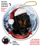 Black and Tan Coonhound Howliday Dog Christmas Magnet
