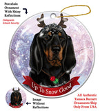 Black and Tan Coonhound Howliday Dog Christmas Magnet