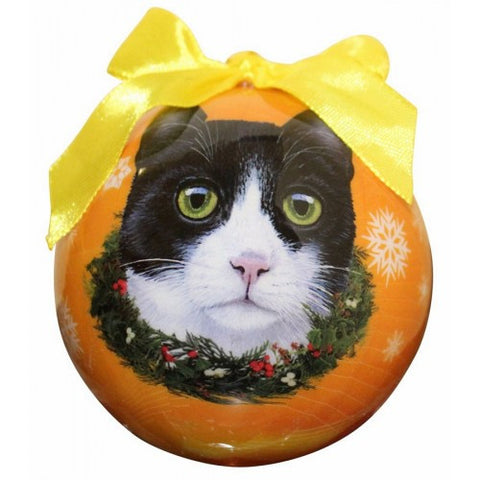 Black and White Cat Breed Shatterproof Christmas Ornament