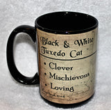 Faithful Friends Black and White Tuxedo Cat Dog Breed Coffee Mug