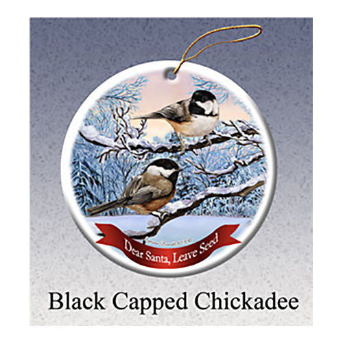 Black Capped Chickadee Howliday Bird Christmas Ornament
