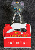 Black Cat Statue Best Buddy Christmas Ornament
