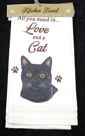 Black Cat Dish Towel