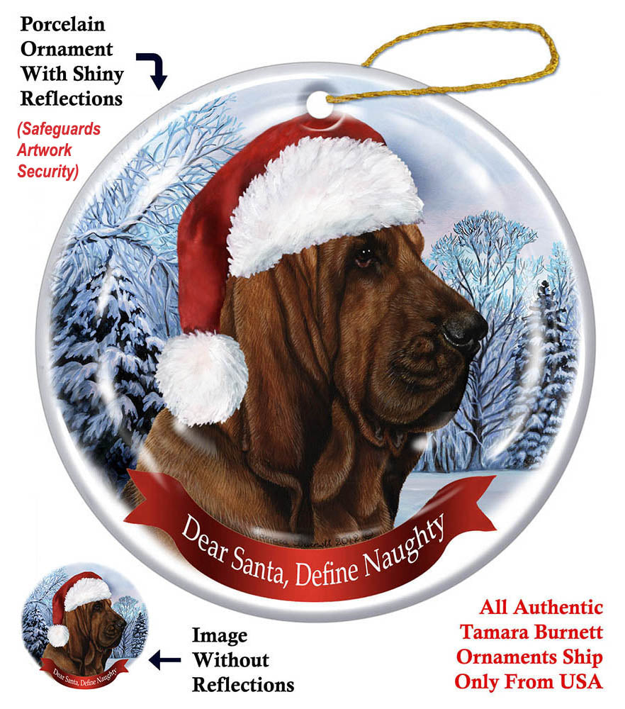 Bloodhound Howliday Dog Christmas Ornament