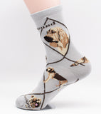 Bloodhound Dog Breed Novelty Socks Gray