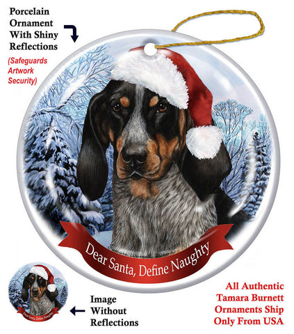 Blue Tick Coonhound Howliday Dog Christmas Ornament