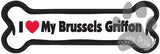 I Love My Brussels Griffon Dog Bone Magnet