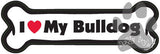 I Love My Bulldog Dog Bone Magnet