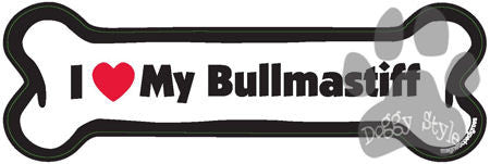 I Love My Bullmastiff Dog Bone Magnet