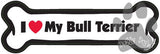 I Love My Bull Terrier Dog Bone Magnet