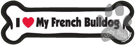 I Love My French Bulldog Dog Bone Magnet