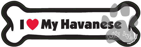 I Love My Havanese Dog Bone Magnet