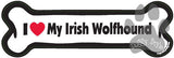 I Love My Irish Wolfhound Dog Bone Magnet