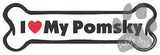 I Love My Pomsky Dog Bone Magnet