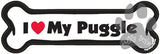 I Love My Puggle Dog Bone Magnet