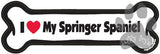 I Love My Springer Spaniel Dog Bone Magnet