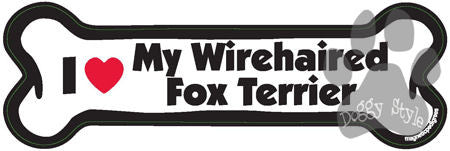 I Love My Wirehaired Fox Terrier Dog Bone Magnet