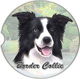 Border Collie Sandstone Absorbent Dog Breed Car Coaster