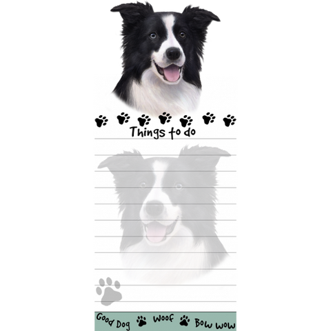 Border Collie List Stationery Notepad