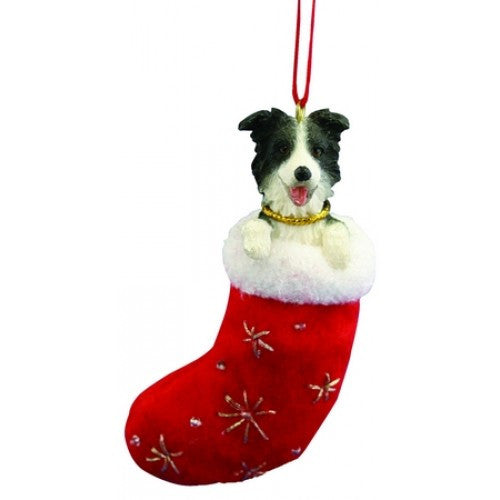 Santa's Little Pals Border Collie Dog Christmas Ornament