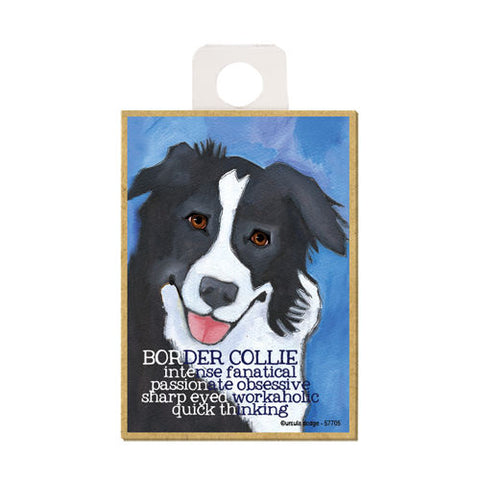 Border Collie Ursula Dodge Wood Dog Magnet