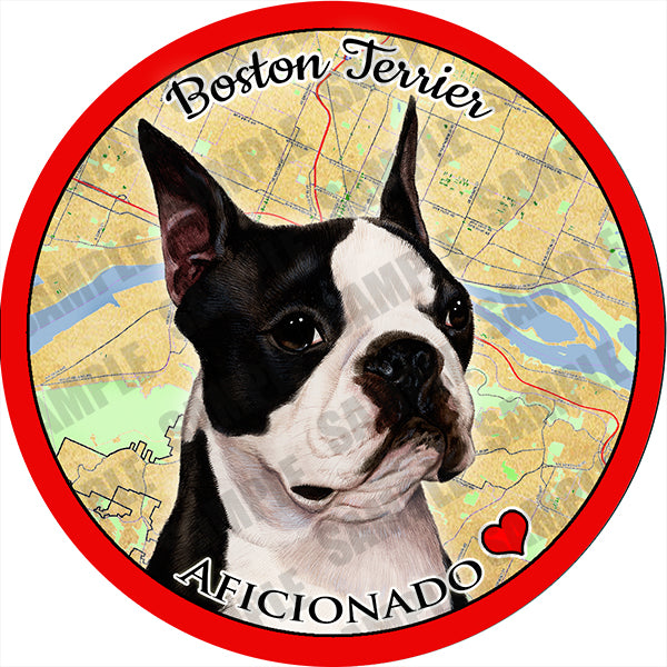 Boston Terrier Absorbent Porcelain Dog Breed Car Coaster