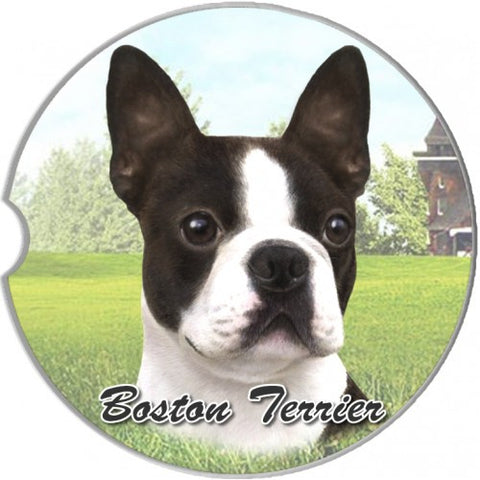 Boston Terrier Sandstone Absorbent Dog Breed Car Coaster