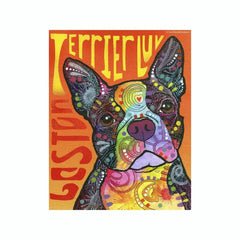 Boston Terrier Luv Dean Russo Vinyl Dog Car Sticker