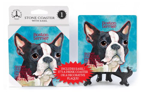 Boston Terrier Dog Ursula Dodge Drink Coaster