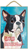 Boston Terrier Ursula Dodge Wood Dog Sign