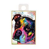 Boxer All You Need Is Love And A Dog Dean Russo Wood Dog Magnet