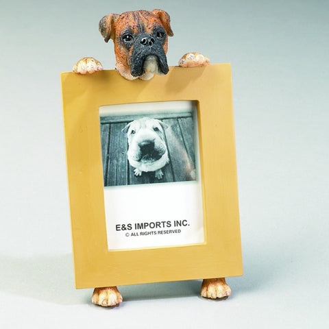 Boxer Brindle Uncropped Dog Picture Frame Holder
