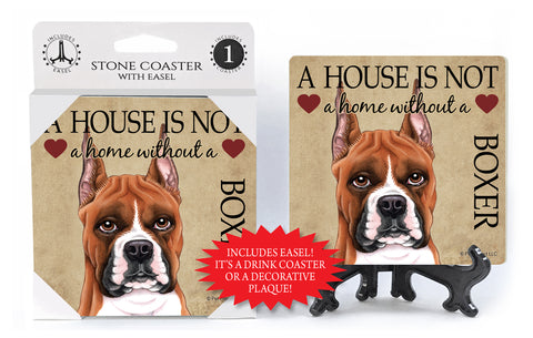 Boxer A House Is Not A Home Stone Drink Coaster